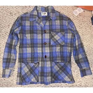 Vintage 60s 70s WM Gallagher Co Fenton Michigan Wool 49er Jacket Size L